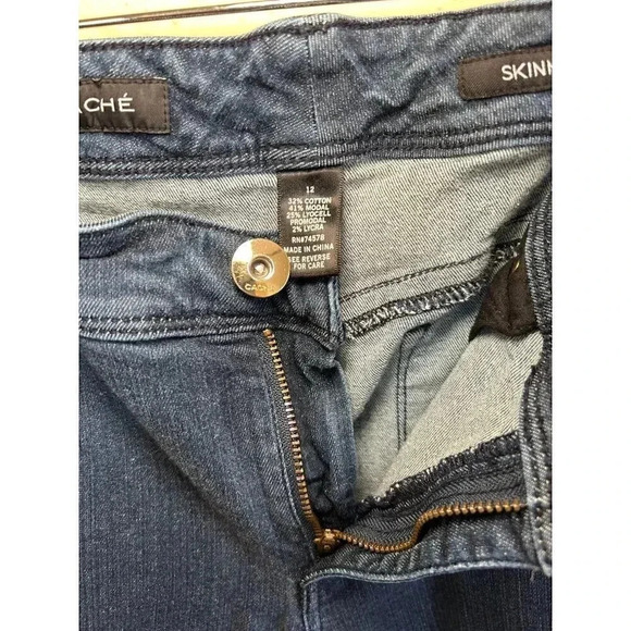 2/$30 CACHE Size 12 Jeans Skinny Denim Blue Casual - Picture 2 of 6